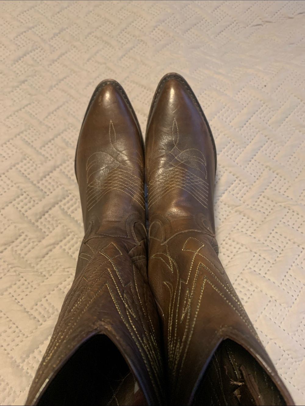 Frye Brown Leather Women's Western Heeled Boots Billy cowboy